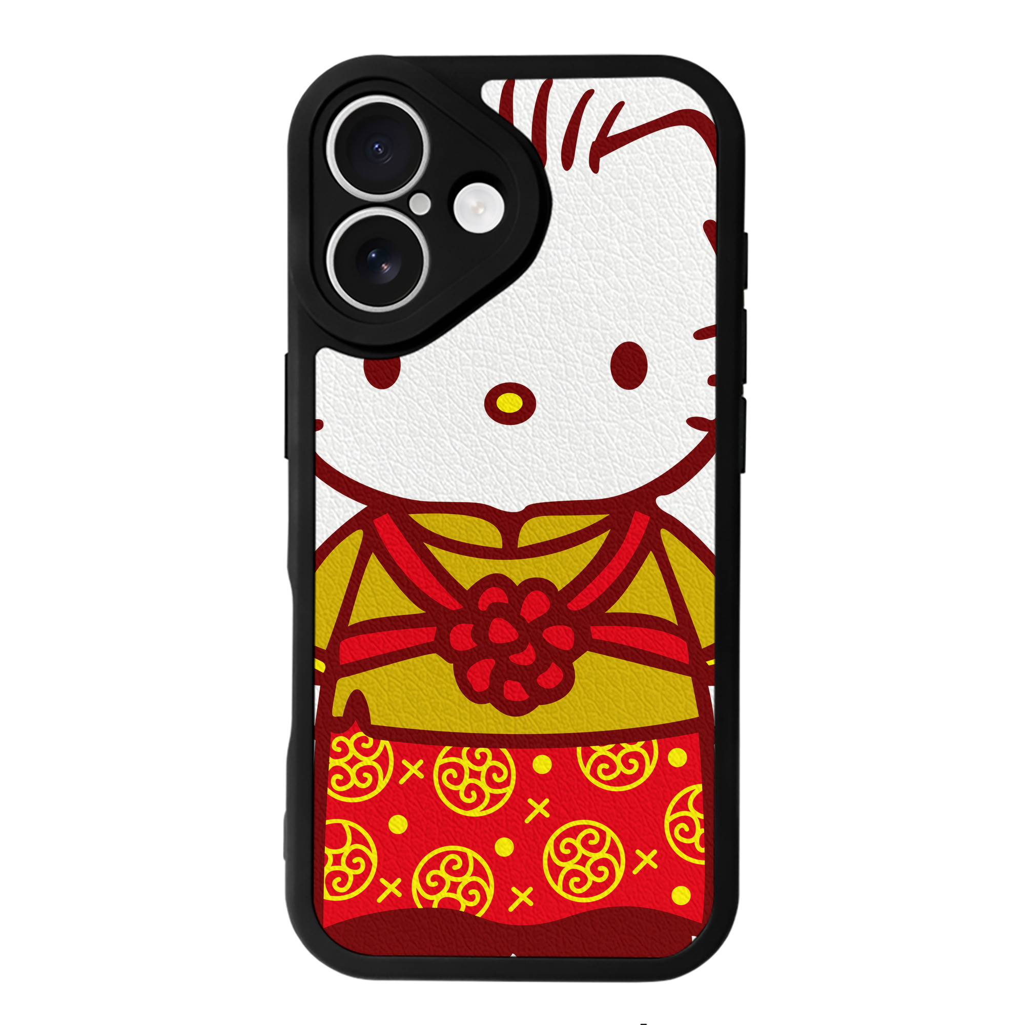 （画像用） Hello Kitty ハローキティ 【iPhone 16シリーズ対応】シリコンスマホケース（レザー調） 材質：シリコン